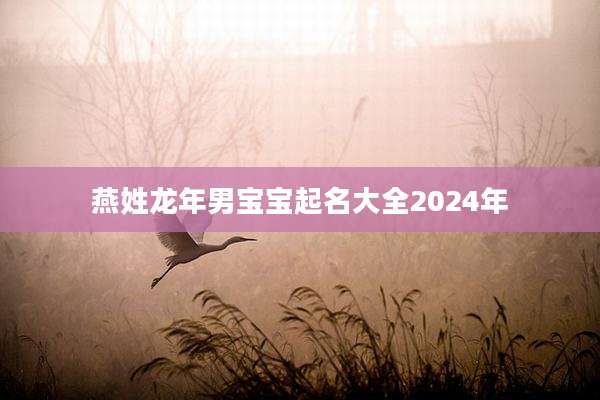 燕姓龙年男宝宝起名大全2024年