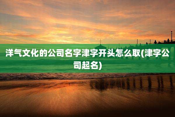 洋气文化的公司名字津字开头怎么取(津字公司起名)