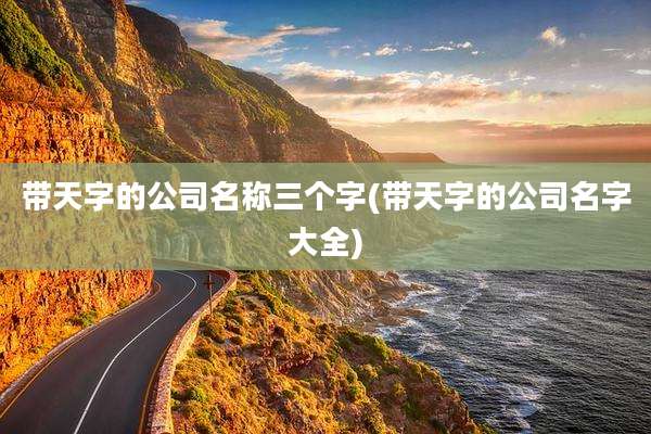 带天字的公司名称三个字(带天字的公司名字大全)