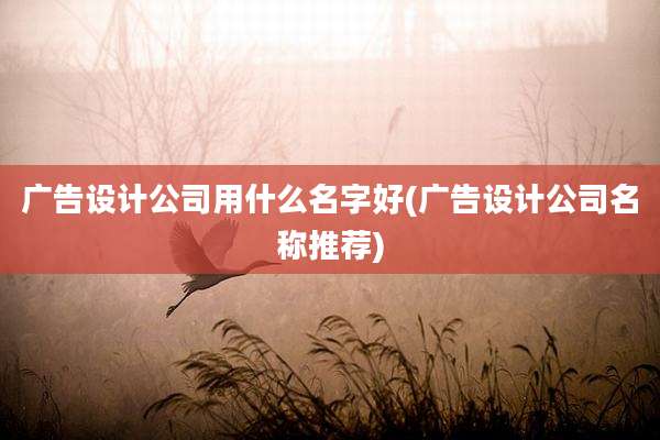 广告设计公司用什么名字好(广告设计公司名称推荐)