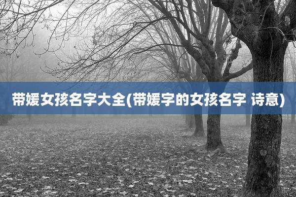 带媛女孩名字大全(带媛字的女孩名字 诗意)