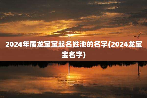 2024年属龙宝宝起名姓池的名字(2024龙宝宝名字)