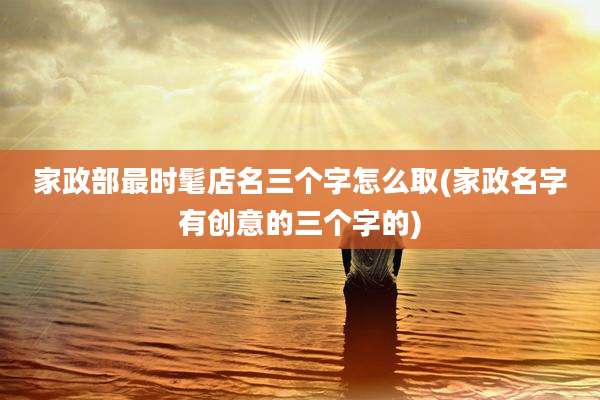 家政部最时髦店名三个字怎么取(家政名字有创意的三个字的)