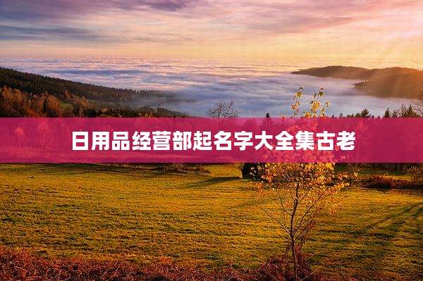 日用品经营部起名字大全集古老