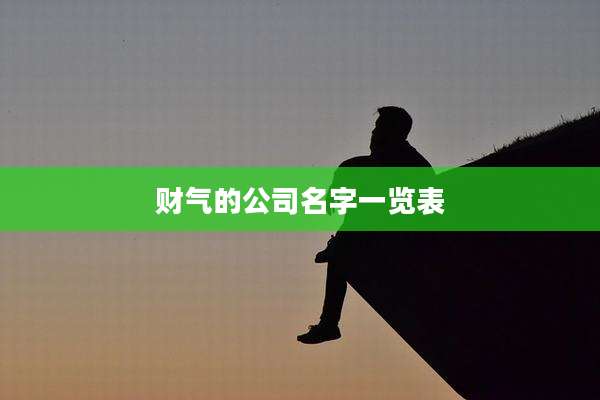 财气的公司名字一览表