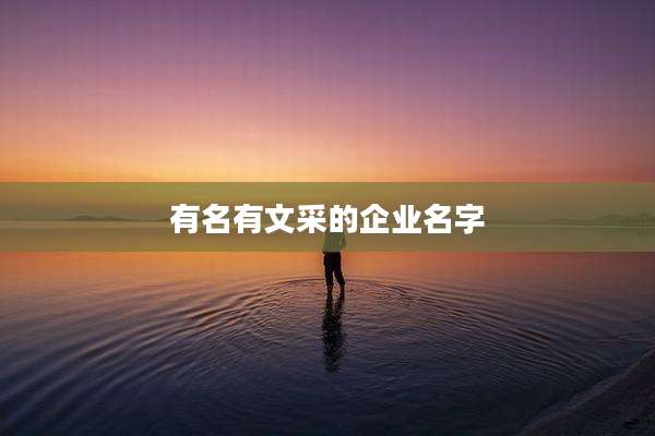有名有文采的企业名字