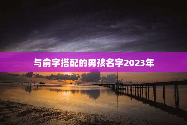 与俞字搭配的男孩名字2023年