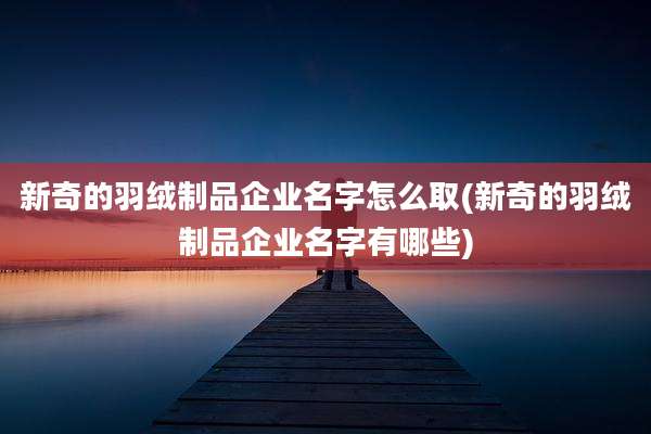 新奇的羽绒制品企业名字怎么取(新奇的羽绒制品企业名字有哪些)