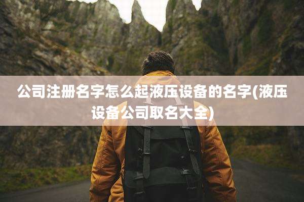 公司注册名字怎么起液压设备的名字(液压设备公司取名大全)