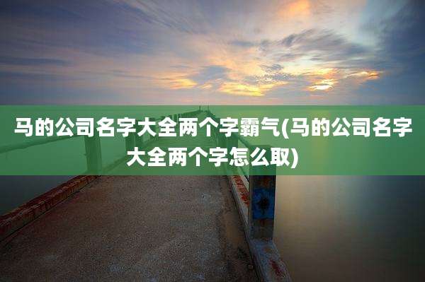 马的公司名字大全两个字霸气(马的公司名字大全两个字怎么取)