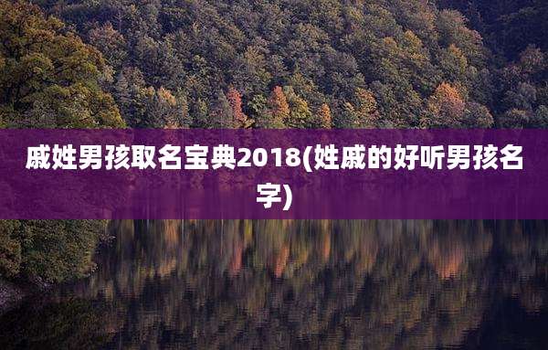 戚姓男孩取名宝典2018(姓戚的好听男孩名字)
