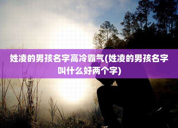 姓凌的男孩名字高冷霸气(姓凌的男孩名字叫什么好两个字)