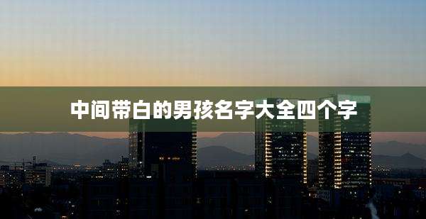 中间带白的男孩名字大全四个字