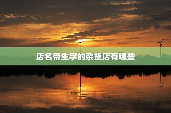 店名带生字的杂货店有哪些
