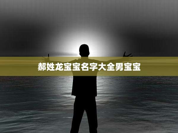 郝姓龙宝宝名字大全男宝宝