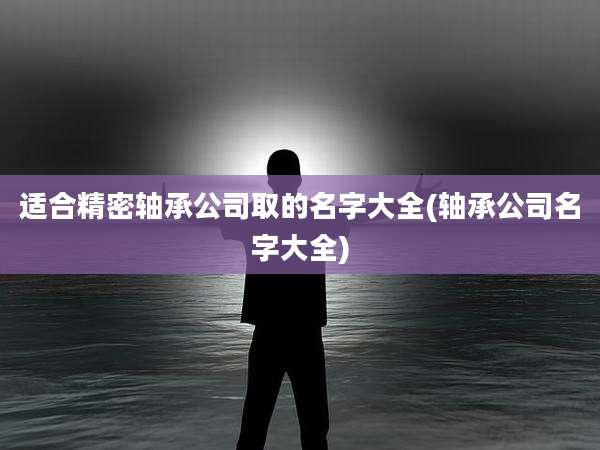 适合精密轴承公司取的名字大全(轴承公司名字大全)