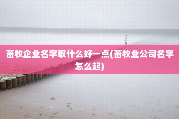 畜牧企业名字取什么好一点(畜牧业公司名字怎么起)