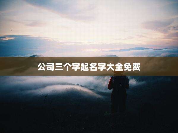 公司三个字起名字大全免费