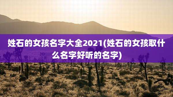 姓石的女孩名字大全2021(姓石的女孩取什么名字好听的名字)