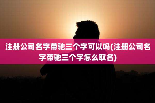 注册公司名字带驰三个字可以吗(注册公司名字带驰三个字怎么取名)