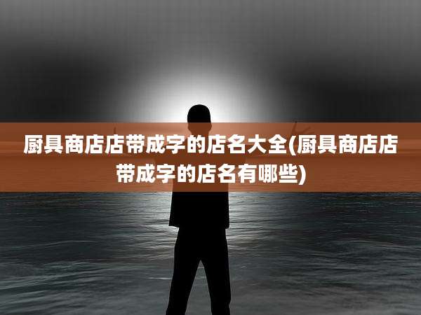 厨具商店店带成字的店名大全(厨具商店店带成字的店名有哪些)