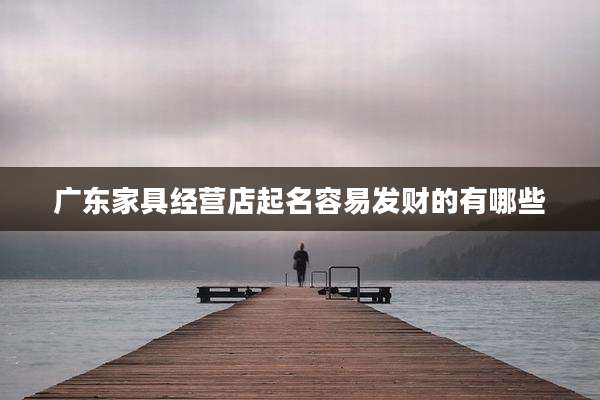 广东家具经营店起名容易发财的有哪些