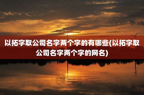 以拓字取公司名字两个字的有哪些(以拓字取公司名字两个字的网名)
