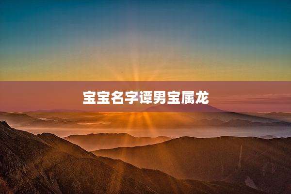 宝宝名字谭男宝属龙
