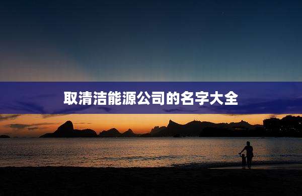 取清洁能源公司的名字大全