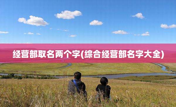 经营部取名两个字(综合经营部名字大全)