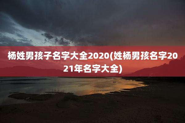 杨姓男孩子名字大全2020(姓杨男孩名字2021年名字大全)