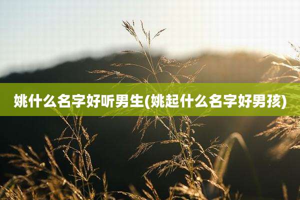 姚什么名字好听男生(姚起什么名字好男孩)