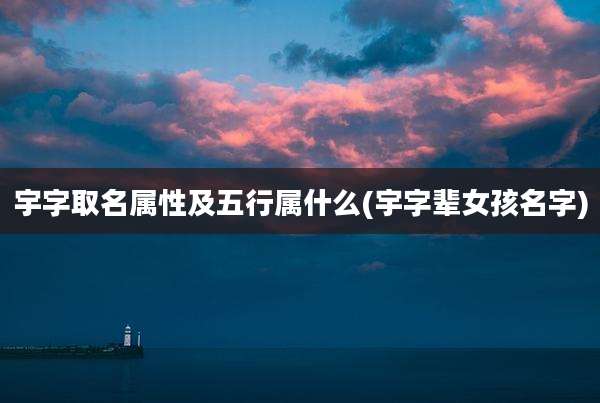 宇字取名属性及五行属什么(宇字辈女孩名字)