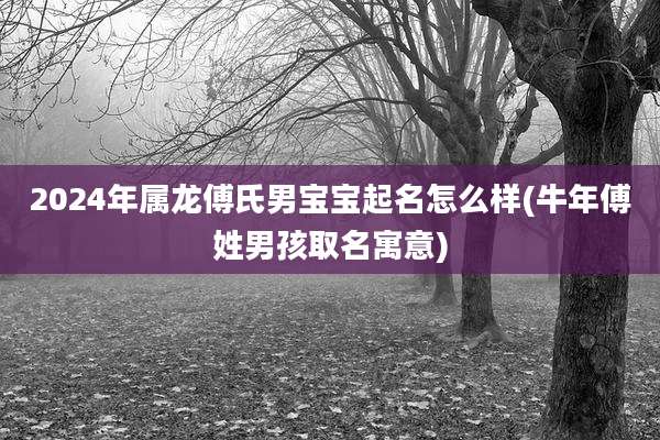 2024年属龙傅氏男宝宝起名怎么样(牛年傅姓男孩取名寓意)