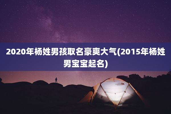 2020年杨姓男孩取名豪爽大气(2015年杨姓男宝宝起名)