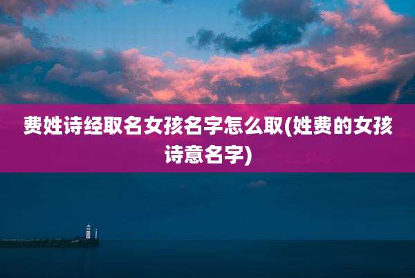 费姓诗经取名女孩名字怎么取(姓费的女孩诗意名字)