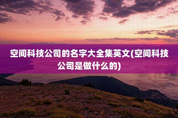 空间科技公司的名字大全集英文(空间科技公司是做什么的)
