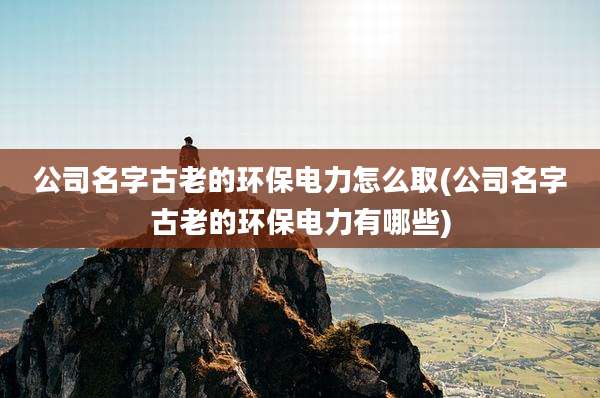 公司名字古老的环保电力怎么取(公司名字古老的环保电力有哪些)
