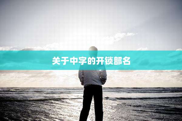关于中字的开锁部名