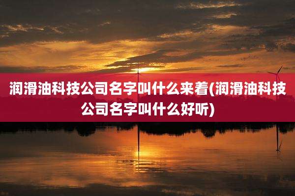 润滑油科技公司名字叫什么来着(润滑油科技公司名字叫什么好听)