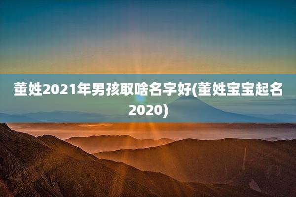 董姓2021年男孩取啥名字好(董姓宝宝起名2020)