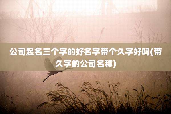 公司起名三个字的好名字带个久字好吗(带久字的公司名称)