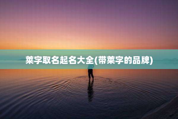 莱字取名起名大全(带莱字的品牌)