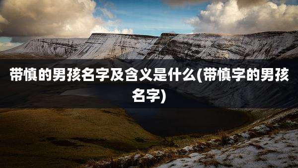 带慎的男孩名字及含义是什么(带慎字的男孩名字)