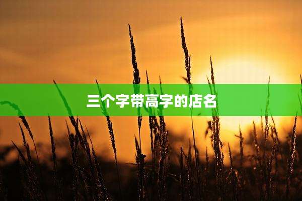 三个字带高字的店名