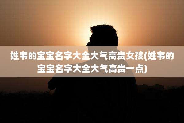姓韦的宝宝名字大全大气高贵女孩(姓韦的宝宝名字大全大气高贵一点)