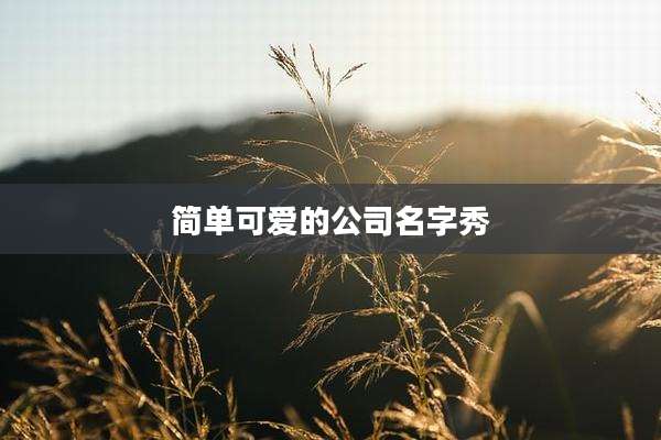 简单可爱的公司名字秀