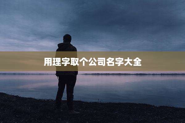 用理字取个公司名字大全