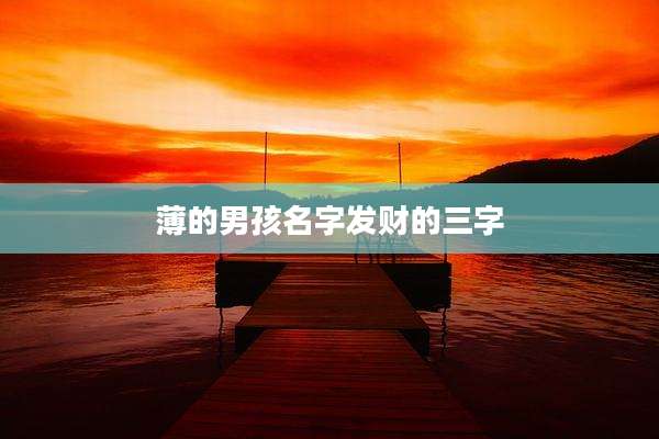 薄的男孩名字发财的三字
