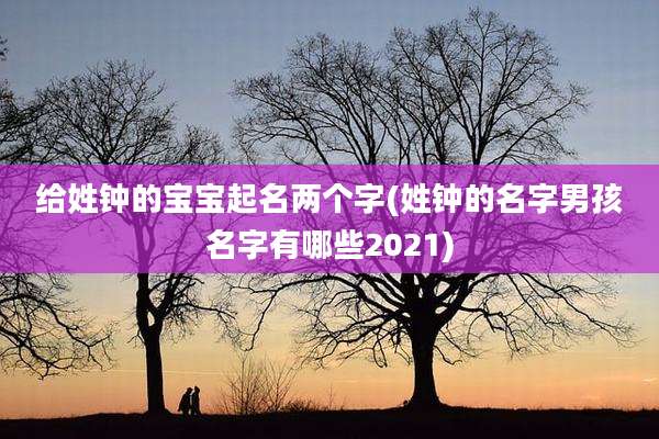 给姓钟的宝宝起名两个字(姓钟的名字男孩名字有哪些2021)